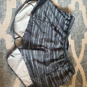 lululemon athletica Striped Black and Gray Athletic Shorts
